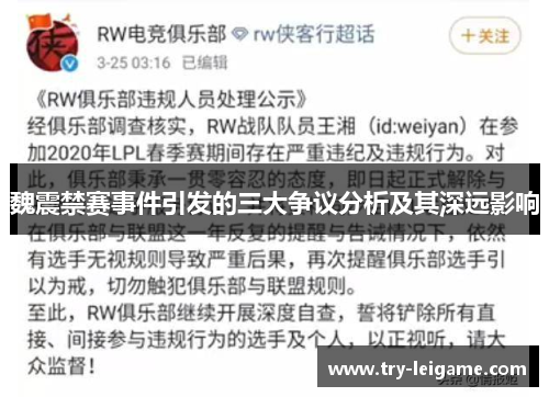 魏震禁赛事件引发的三大争议分析及其深远影响